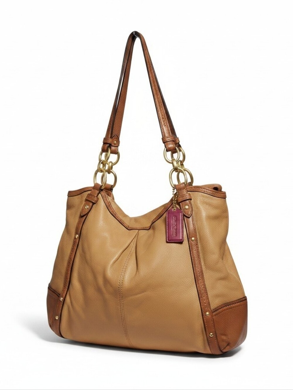 Coach Alexandria Leather Shoulder Bag Zip Closure No F20812